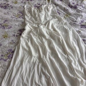 Elegant White Maxi Dress with corset back